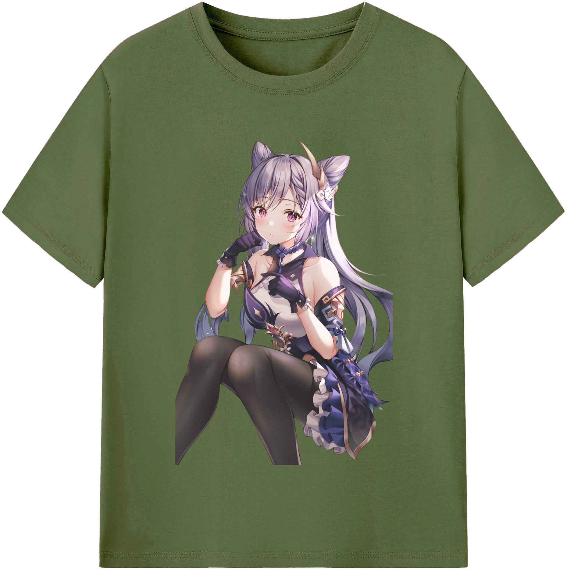 げんし神 刻晴 こくせい genshin Kokusei 綿100％半袖Tシャツ（フロントプリント）